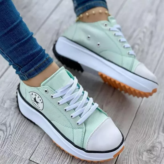 Drune Sneaker Dames dikke Zool Vetersluiting