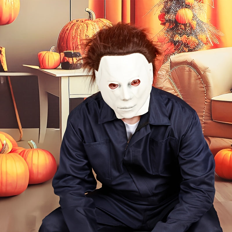 Mannen's Angstaanjagend Halloween Kostuum Jumpsuit | Gemaskerde Lange Mouw
