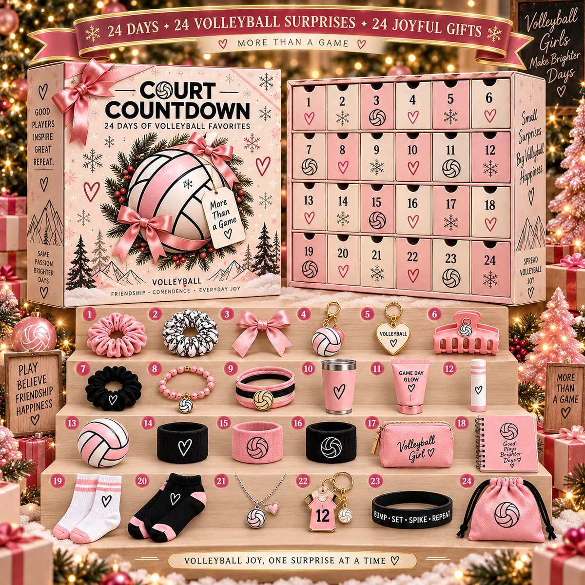 24 Dagen van Volleybal Magie Adventskalender – 24 Volleybal-Thema Kerstsurprises
