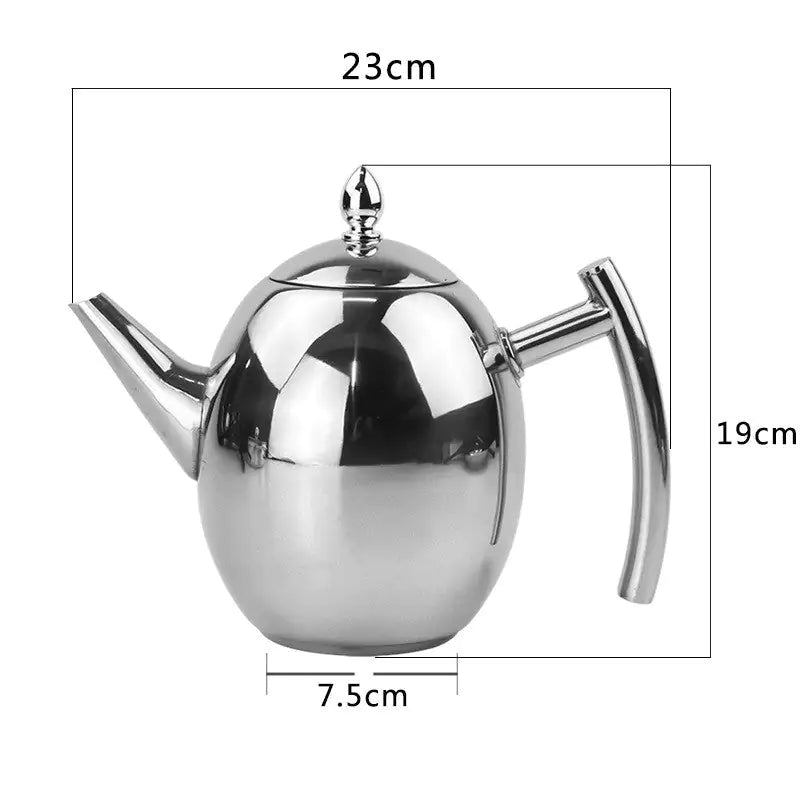RVS Theepot met Zeef – TeaElegance