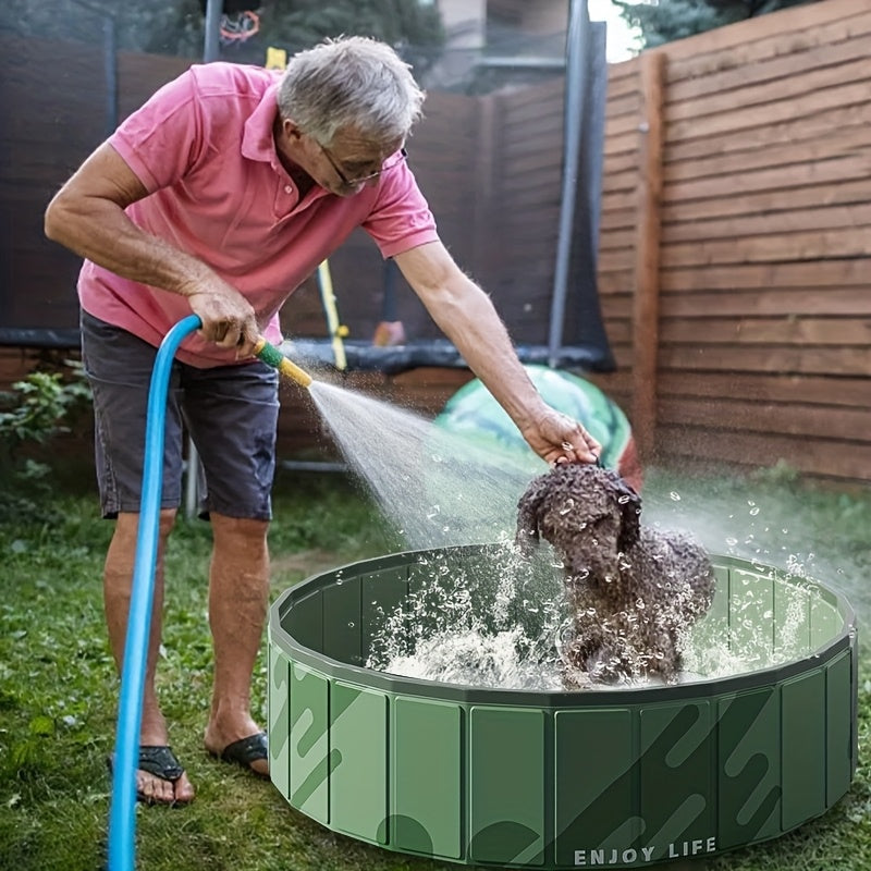 PawLuna Opvouwbaar Hondenbad van PVC | 80 cm Ø | Robuust & Draagbaar | Perfect voor Zomer & Tuin