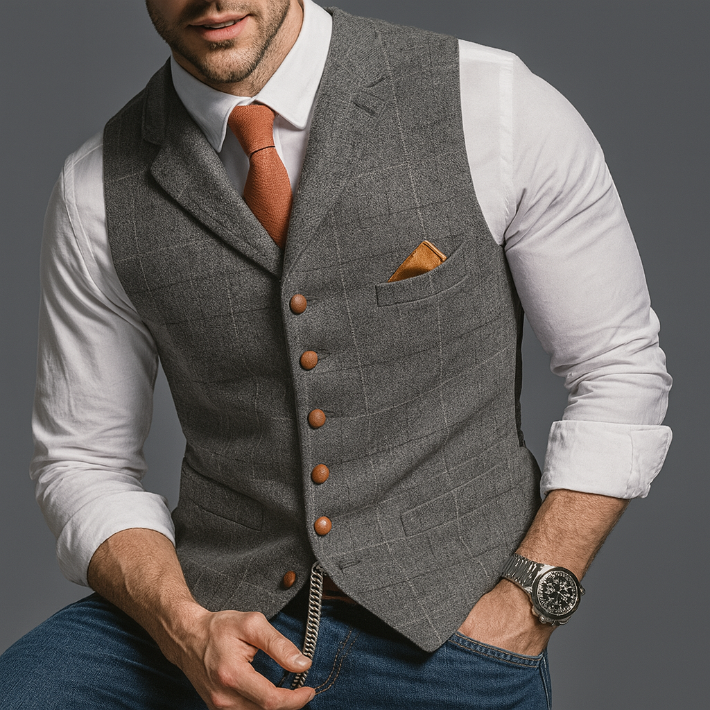 Formele V-hals Vest - Dubbelrij en tijdloze elegantie