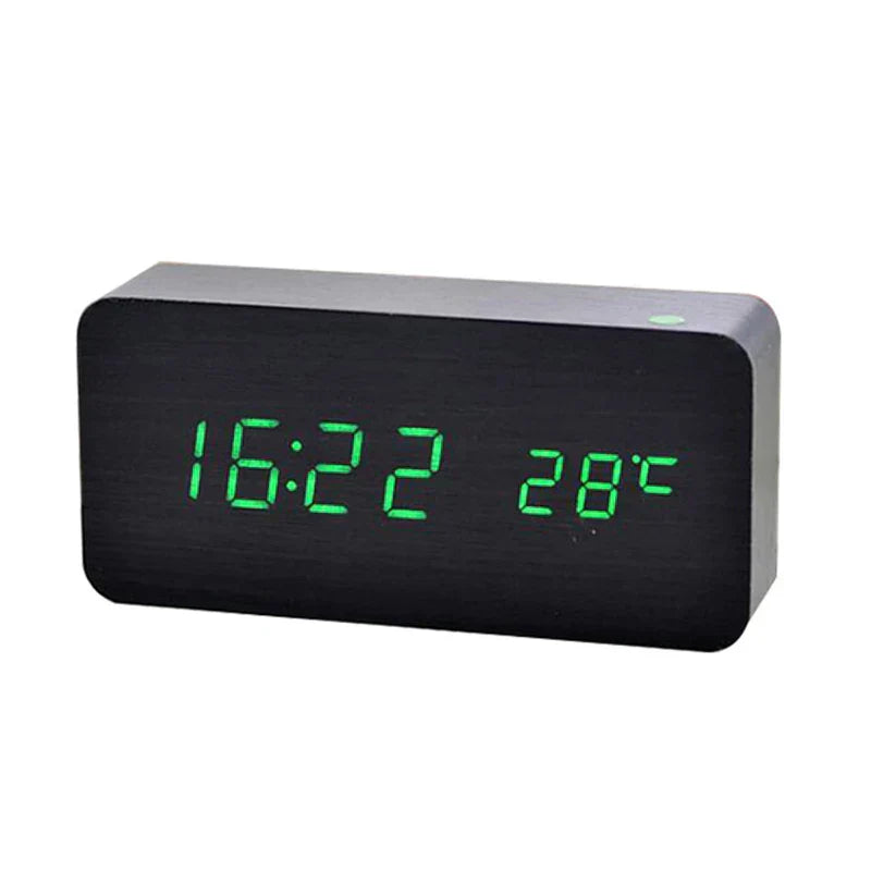 Houten LED Digitale Wecker - Stijlvol met Temperatuurweergave