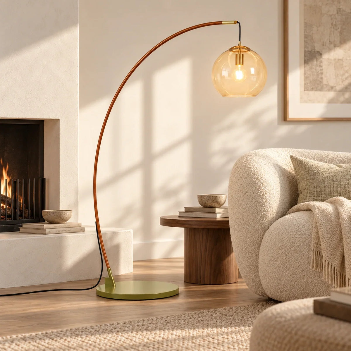 Moderne Glazen Vloerlamp – Elegante Designverlichting met Glazen Lampenkap