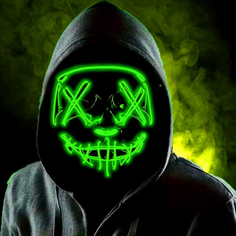 Mannen's Engeleng LED Halloween Masker | Verlichte Anonieme Cosplay