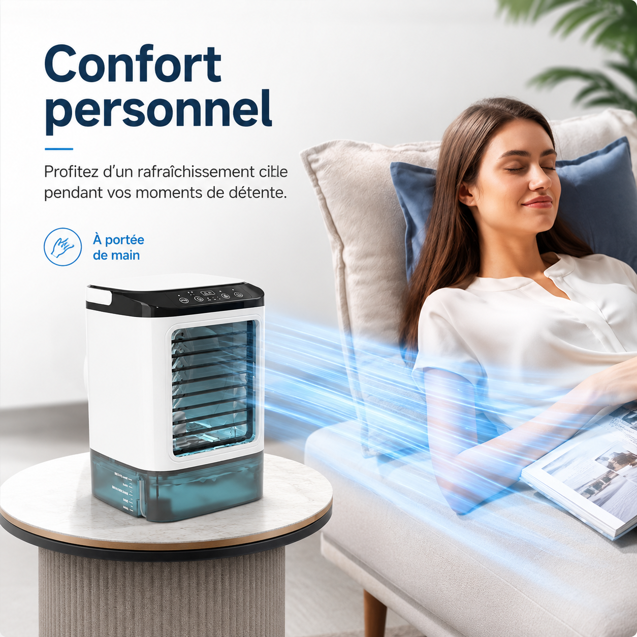 Mini Portable Airconditioner Koel met Water – USB Voeding met Groot Reservoir
