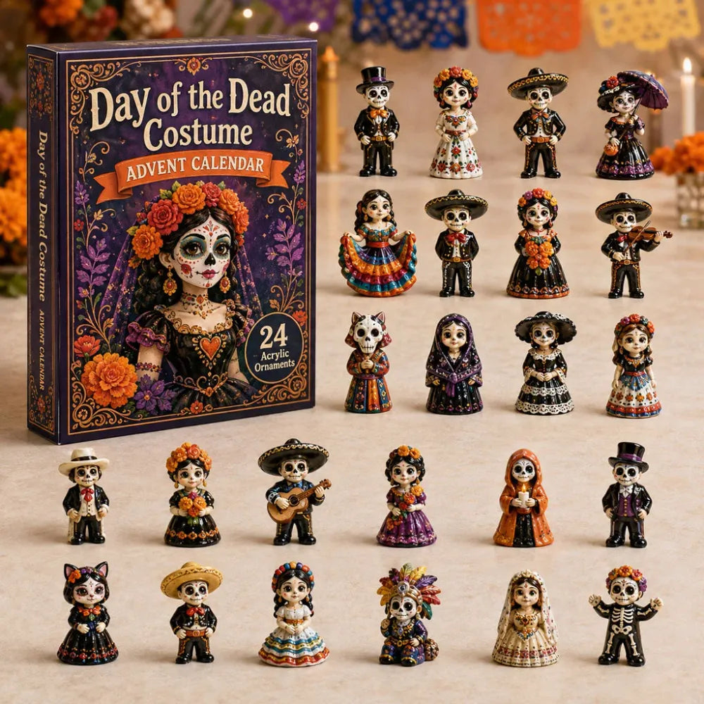 Dag van de Doden Kostuum Adventskalender 2026 - 24-Daagse Feestelijke Aftelling, Acryl Charms Blind Box