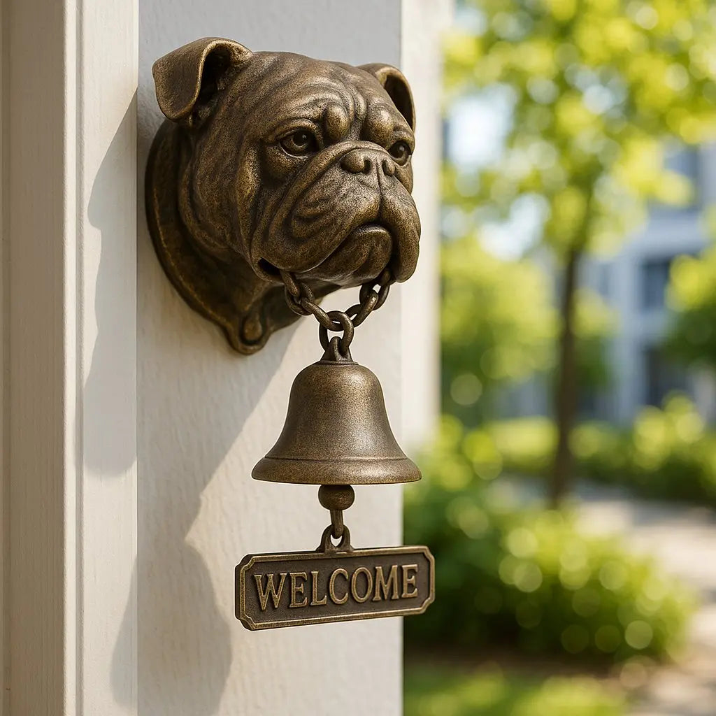 Welkomstbel HerderKlank – Handgemaakte Gietijzeren Deurbell met Hond