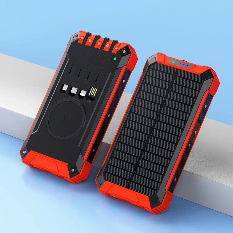 LuxuraVolt Draagbare Zonne Draadloze PowerBank | Duurzame energie voor onderweg en gemak