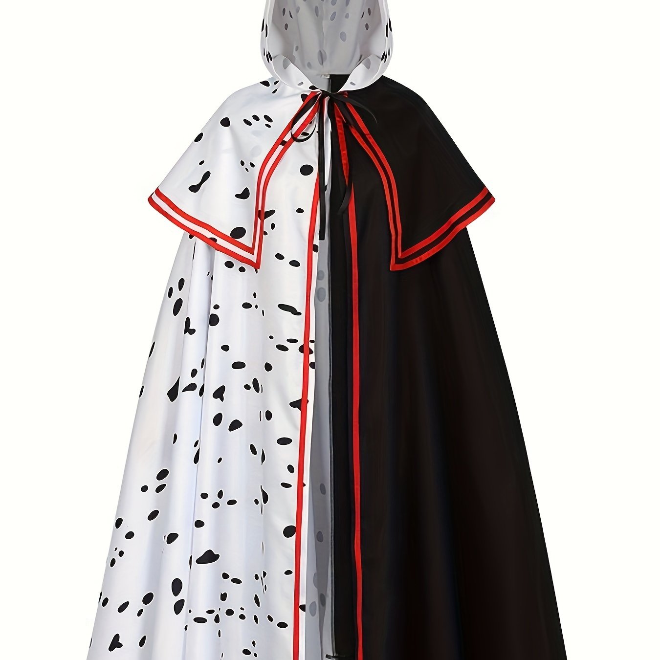 Dames Hooded Dalmatian Halloween Film Kostuum Cape | Gespleten Cloak