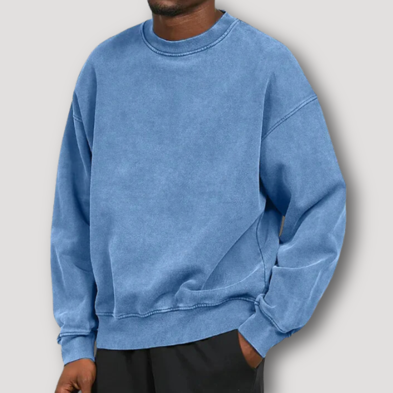 Vintage geïnspireerde Relaxed Fit Trui met Ronde Hals en Lange Mouwen voor heren | Timo
