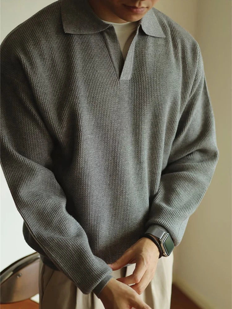 Geraffineerd gebreid poloshirt voor heren met moderne touch en klassieke elegantie | Bas