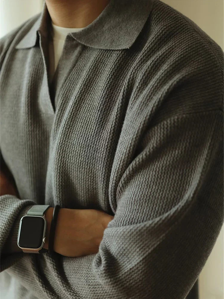 Geraffineerd gebreid poloshirt voor heren met moderne touch en klassieke elegantie | Bas