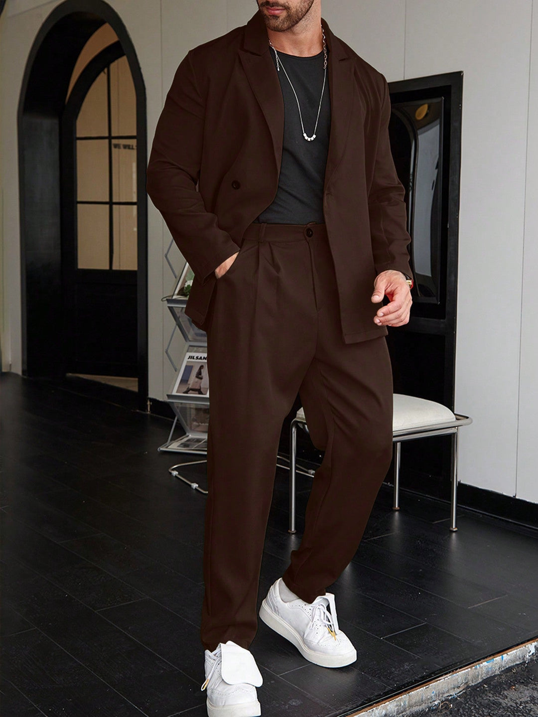 Herenpak ModernFit – 2-delig Slim Fit Pak met Spitzenrevers