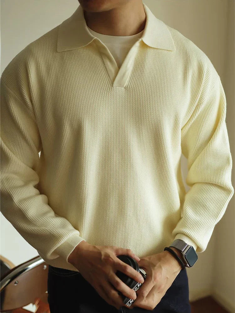 Geraffineerd gebreid poloshirt voor heren met moderne touch en klassieke elegantie | Bas