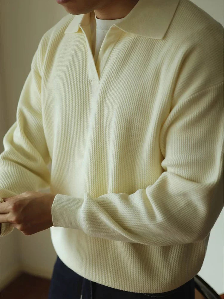 Geraffineerd gebreid poloshirt voor heren met moderne touch en klassieke elegantie | Bas