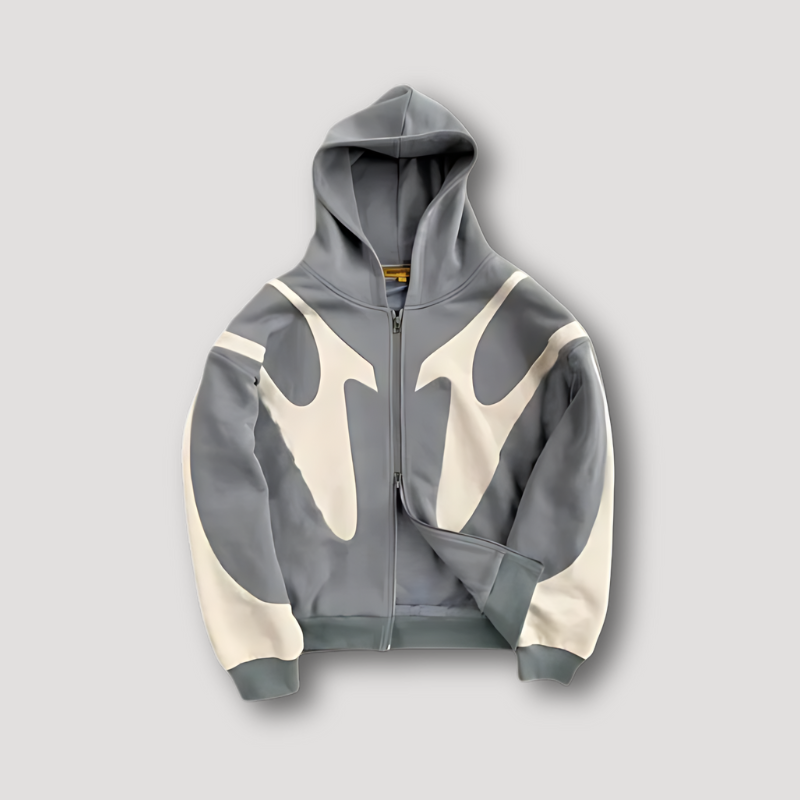Peter | Heren Trendy Hoodie met Vlammenpatroon en Rits