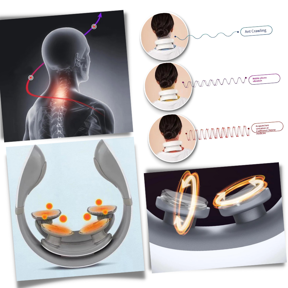 Vier Hoofd Verlichting Nek- en Schoudermassager
