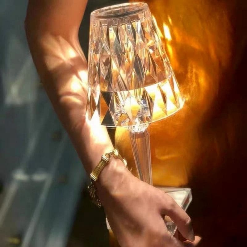 GlimmerLux - Tafel lamp van kristal met 3-niveaus touch dimmer