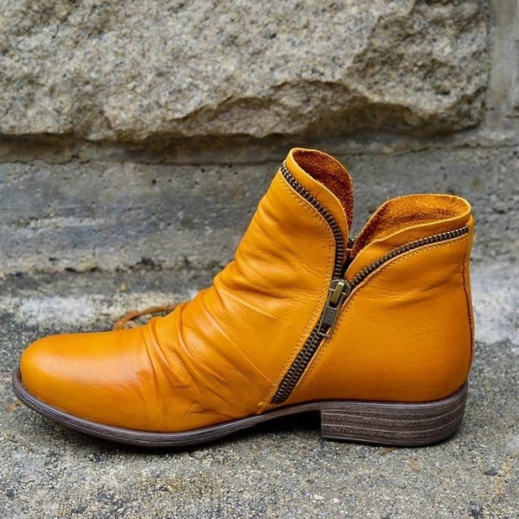 Trendy Leren Dames Enkellaarsjes – Eva