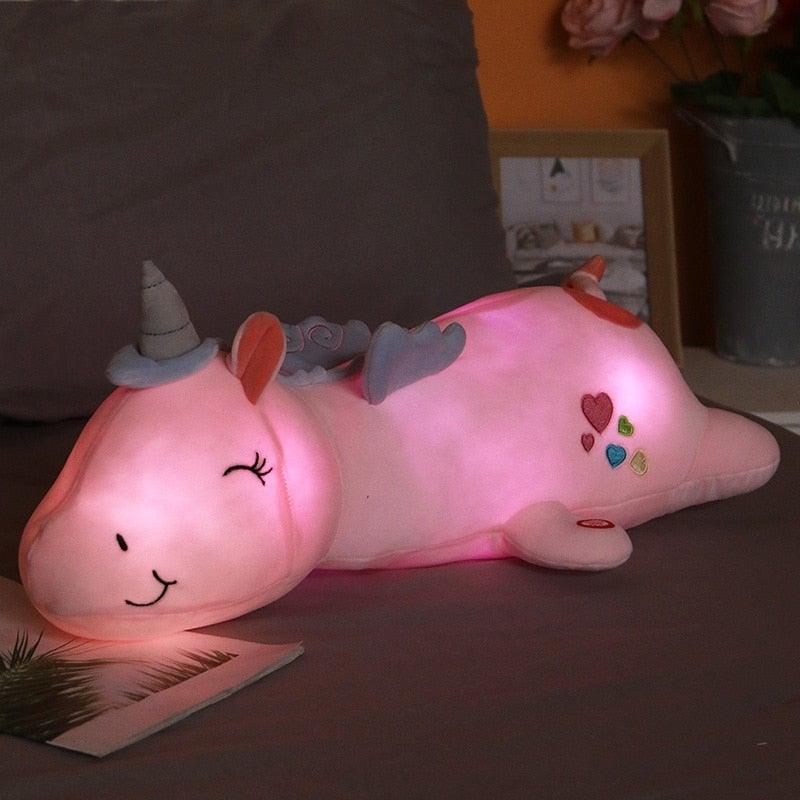 Lunacorn Verlichte Eenhoorn Pluche Knuffel met Regenboog LED's voor Kinderen