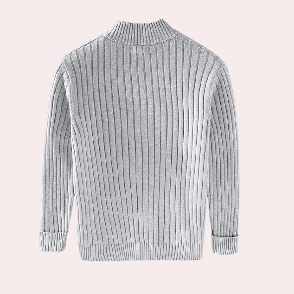 Moderne gebreide lente cardigan met rits voor mannen