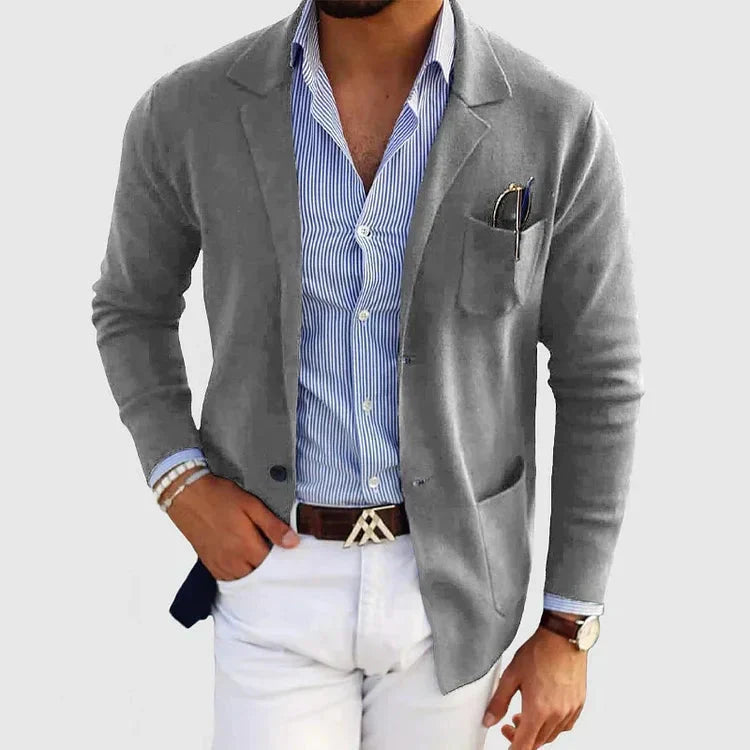 Herfstachtige herenblazer met casual knoopzakken en reverskraag - Lorenzo