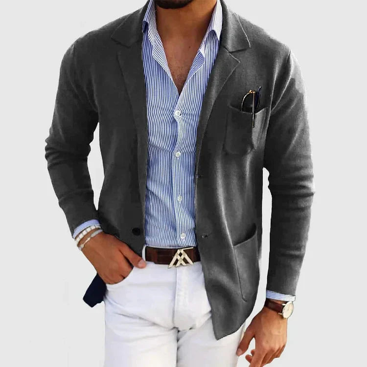 Herfstachtige herenblazer met casual knoopzakken en reverskraag - Lorenzo