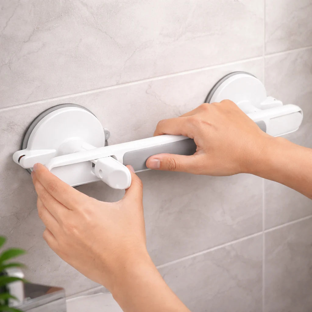 Steunhandgreep voor douche, bad of toilet | Zuignapgreep voor senioren zonder boren | SeniGrip