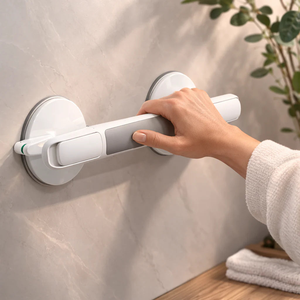 Steunhandgreep voor douche, bad of toilet | Zuignapgreep voor senioren zonder boren | SeniGrip