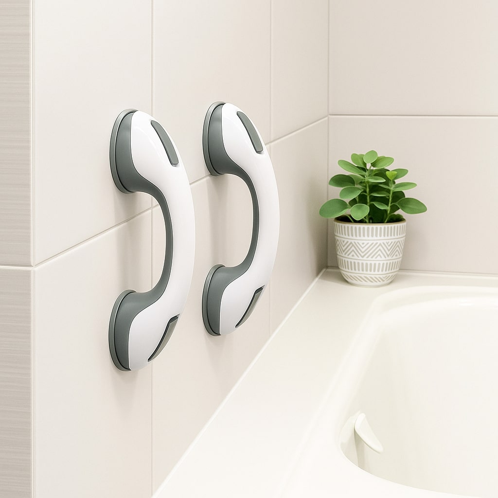 Steunhandgreep voor douche, bad of toilet met zuignap | Badhandgreep voor senioren zonder boren | GripSicher