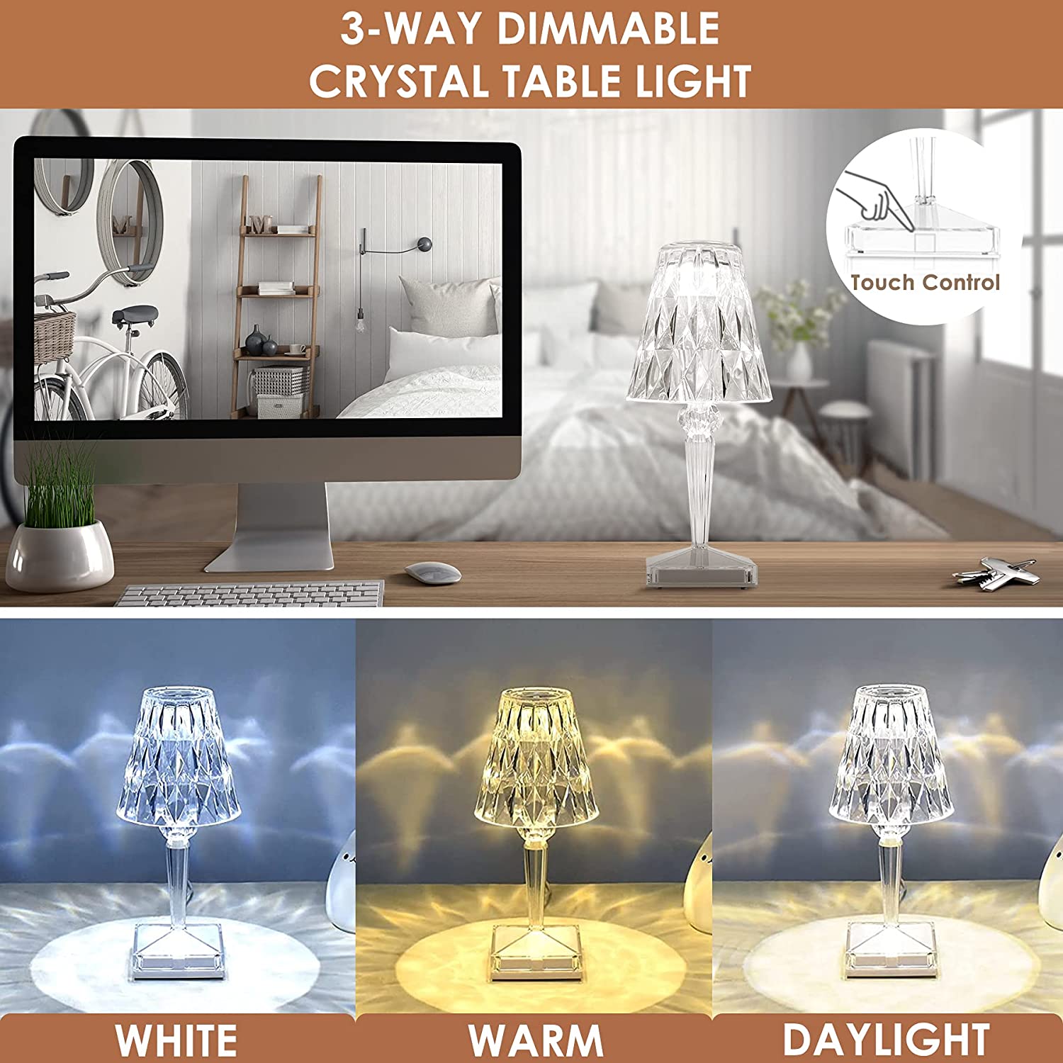 LED Kristal Tafel lamp | Elegante Diamant Ontwerp