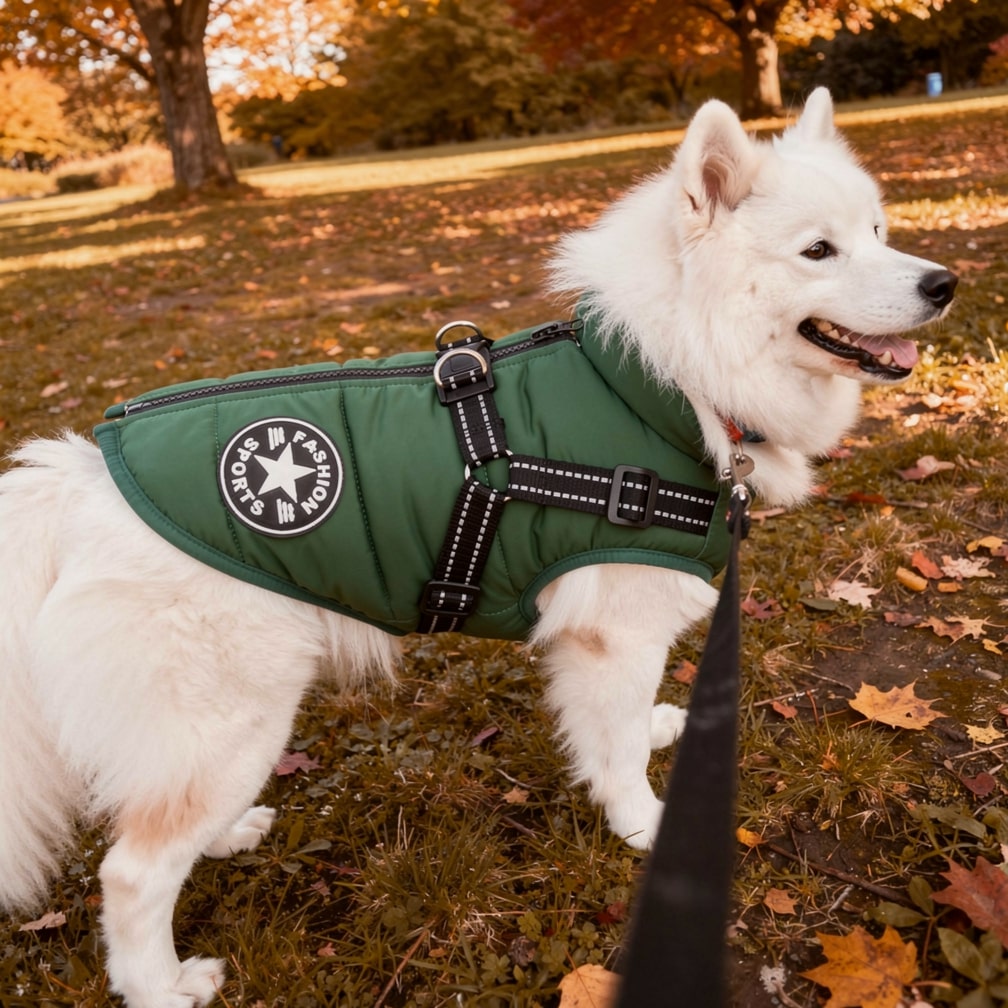 Hondenmantel voor de winter | Winterjas voor honden | Hondenjack met harnas | VachtMantel