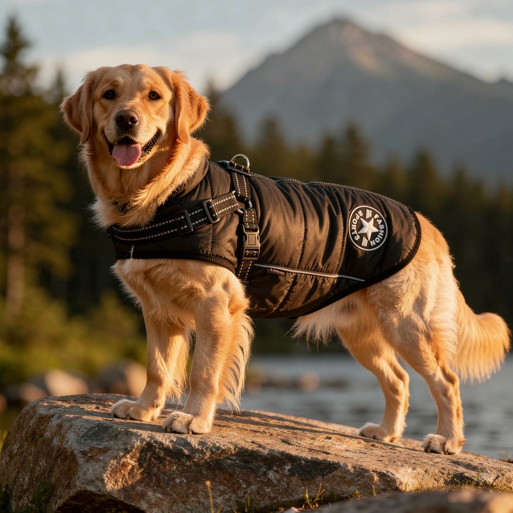 Hondenmantel voor de winter | Winterjas voor honden | Hondenjack met harnas | VachtMantel