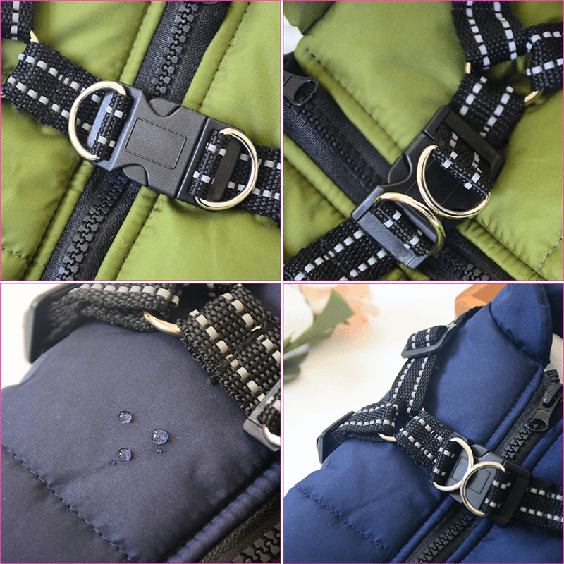 Hondenmantel voor de winter | Winterjas voor honden | Hondenjack met harnas | VachtMantel