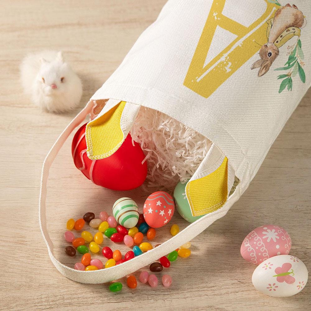 BunnyLuxe paasmand| Schattige gepersonaliseerde paasei jachtmand