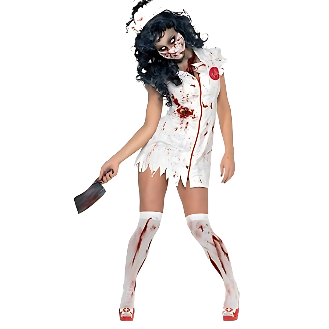Dames Bloedige Halloween Kostuum Verpleegster Jurk | Mini