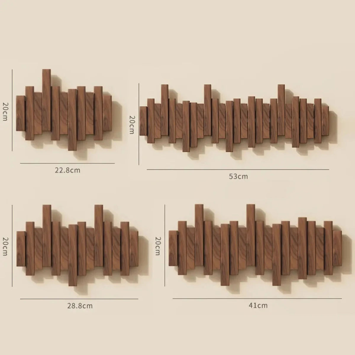PianoWood Wandgarderobe – Houten Piano-toetsen Garderobe van Notenhout of Beukenhout
