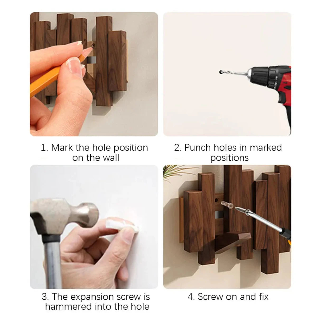 Piano Kapstok | Walnoot of Beukenhout voor Jassen