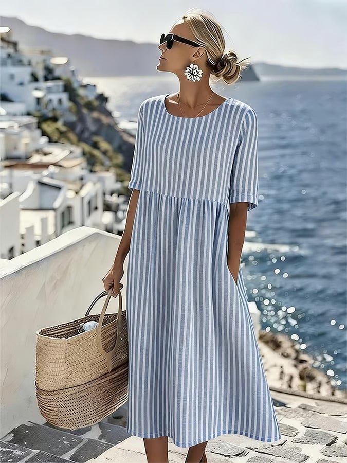 Andema | Lässiges Gestreiftes Midikleid für Sommertage