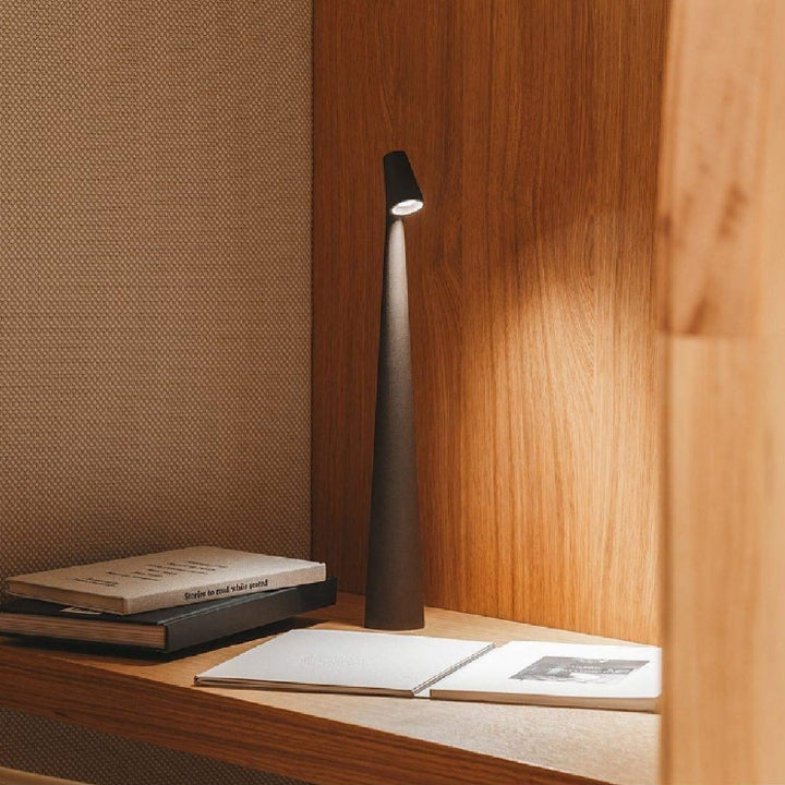 Sculpting Tafellamp Draadloze LED Lamp Massief Aluminium 10000mAh Accu 3-Traps Dimming CRI 90 USB-C Oplaadpoort Warmwit 2700K