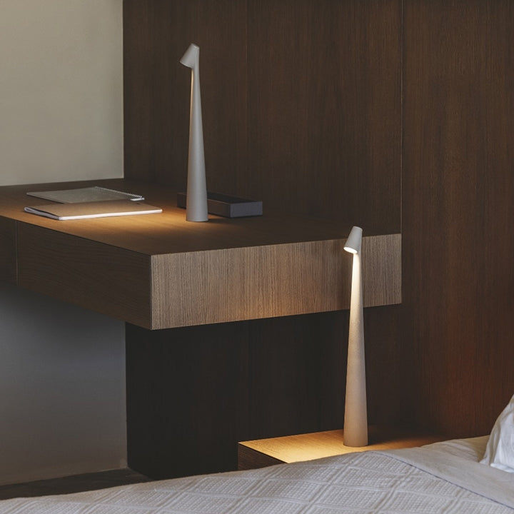 Sculpting Tafellamp Draadloze LED Lamp Massief Aluminium 10000mAh Accu 3-Traps Dimming CRI 90 USB-C Oplaadpoort Warmwit 2700K