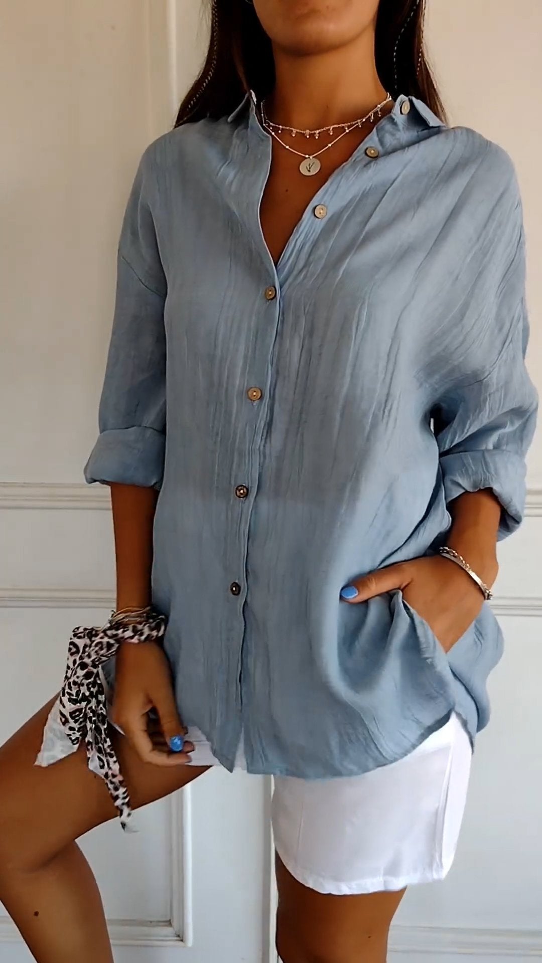 Elegante lichte blouse voor dames | Lange mouwen