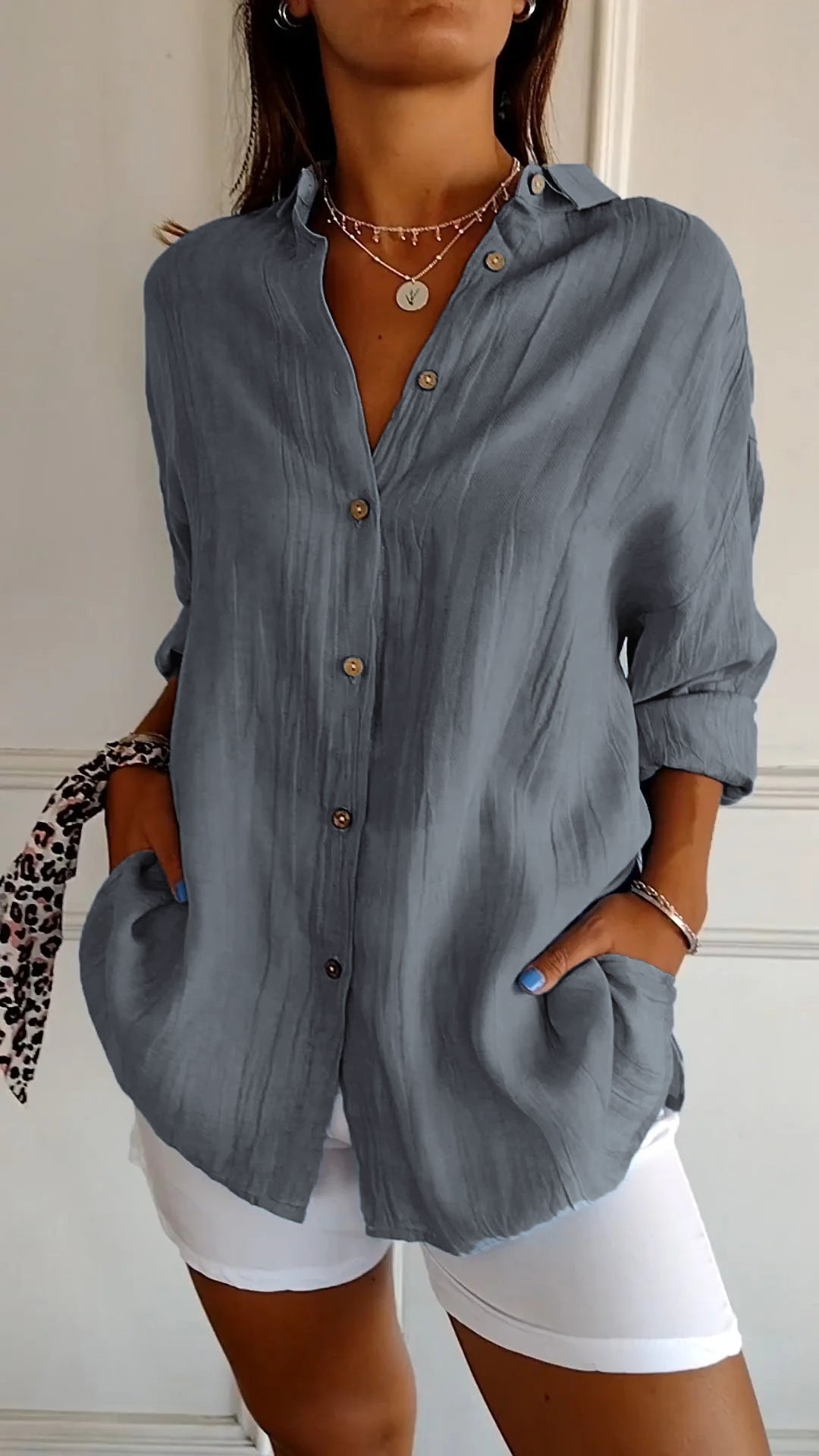 Elegante lichte blouse voor dames | Lange mouwen