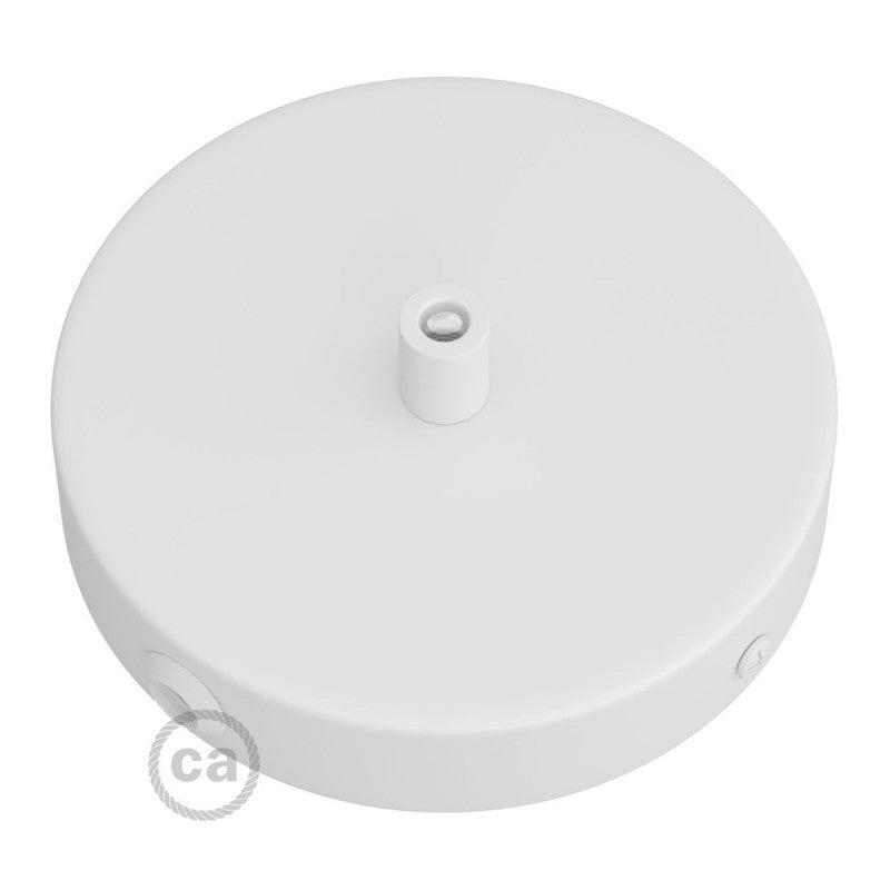 Rosette voor 1 Lamp Ø12 Mat Wit met Zijgaten