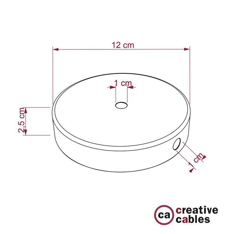 Rosette voor 1 Lamp Ø12 Mat Wit met Zijgaten