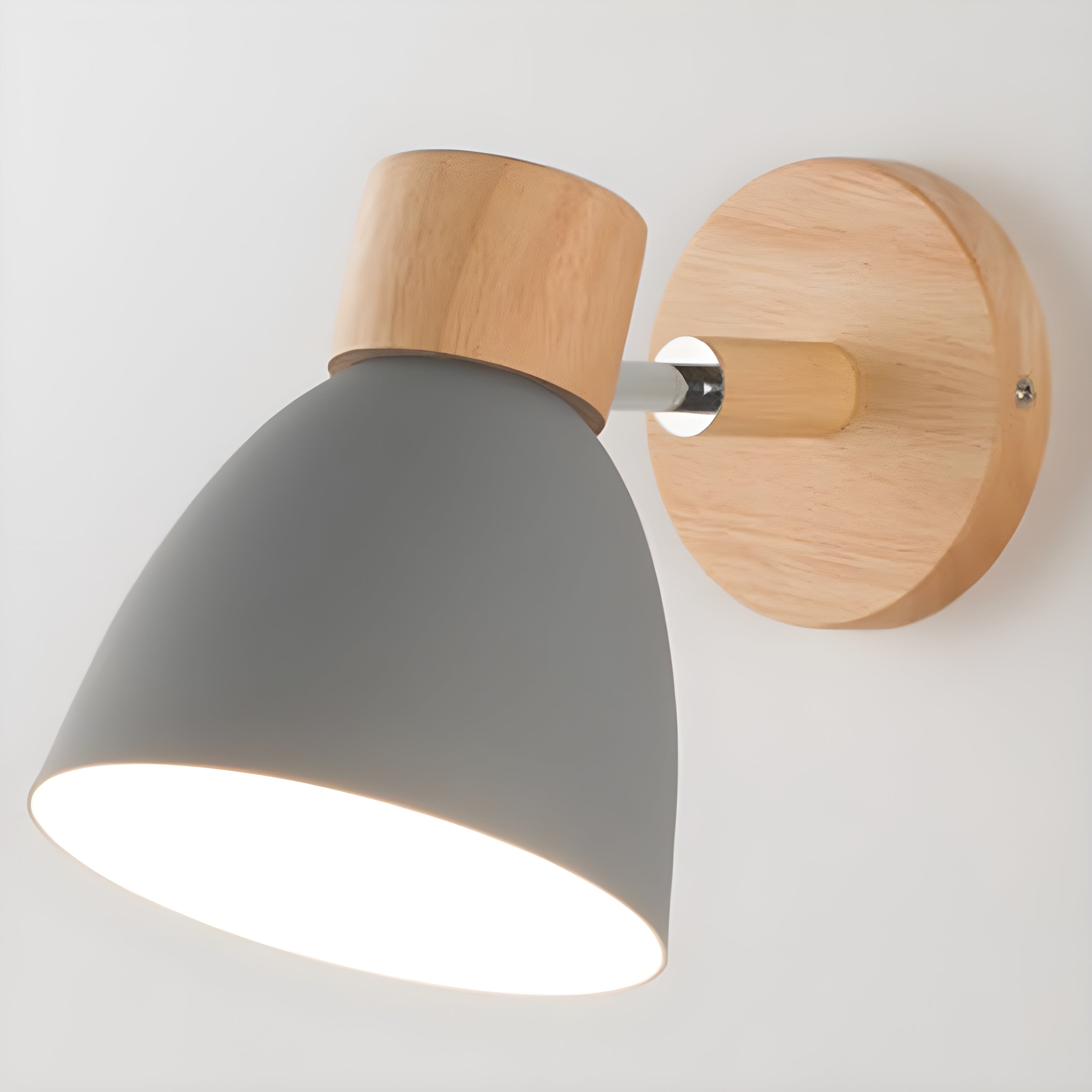 Houten Noorse Wandlamp met Schakelaar voor de Slaapkamer