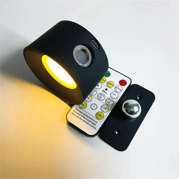 LuxeLumen Draadloze Dimbare LED Wandlamp | 360° draaibaar voor optimale verlichtingservaring