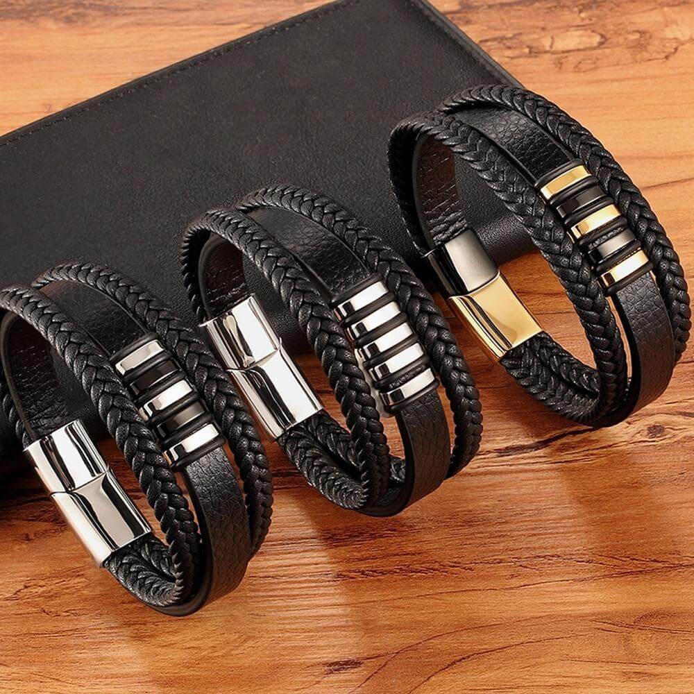 Stijlvolle Armbanden van Echt Leer voor Mannen