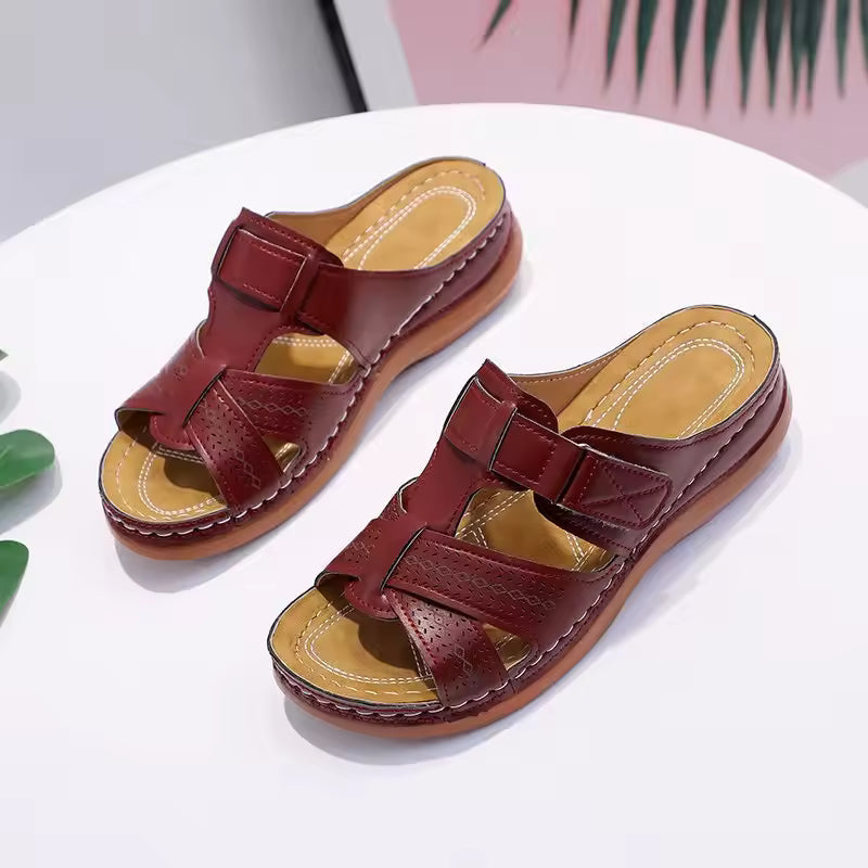 Orthopedische leren sandalen voor dames | Comfort